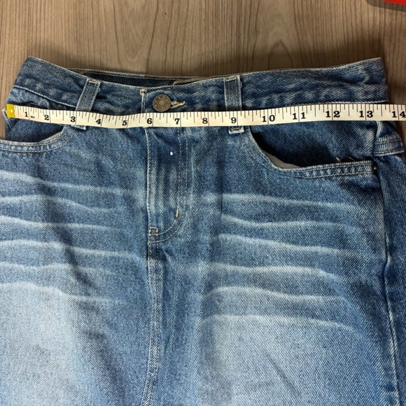 Rave r2r split slit jean skirt size 5 y2k vintage womens western denim - Picture 5 of 8